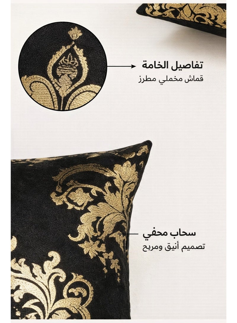 طقم أغطية وسائد ديكورية 4 قطع مقاس 45 × 45 سم | تصميم عصري لوسائد الكنب لغرفة المعيشة وغرفة النوم والسيارة - Image 2